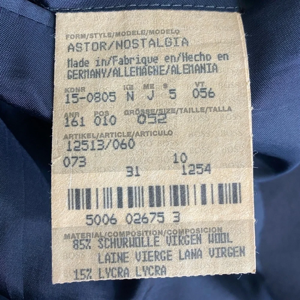 Boss Hugo Boss Black Label Astor Nostalgia Dark Blue Sport Coat Sz US 42 Euro 52